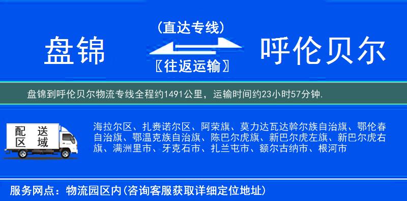 盤(pán)錦到物流專線