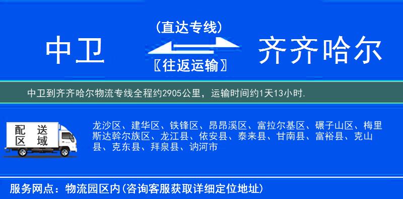 中衛(wèi)到物流專線